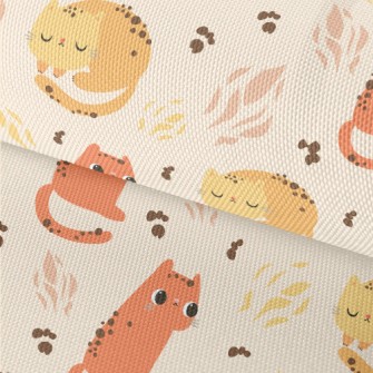 Orange Cartoon Cat Waterproof Oxford