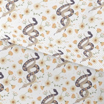 Beautiful Snake With Flowers Waterproof Oxford