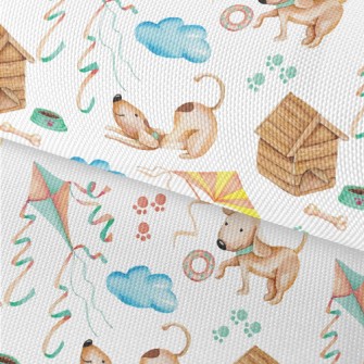 Happy Puppy Playing With Kite Waterproof Oxford