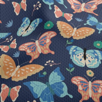 Colorful Cartoon Butterfly Athletic Mesh Flat Back