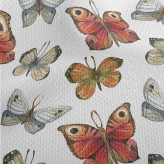 Beautiful Hand Drawn Butterfly Athletic Mesh Flat Back