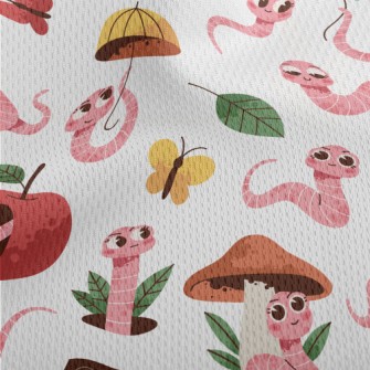 Smart Cartoon Earthworm Athletic Mesh Flat Back