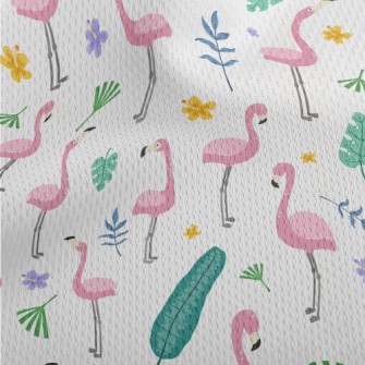 Hand Drawn Cartoon Flamingo Athletic Mesh Flat Back