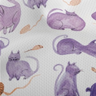 Self-colored Watercolor Cat Athletic Mesh Flat Back