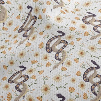 Beautiful Snake With Flowers Athletic Mesh Flat Back