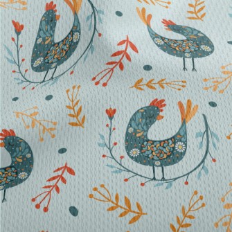 Ethnic Pattern Bird Athletic Mesh Flat Back