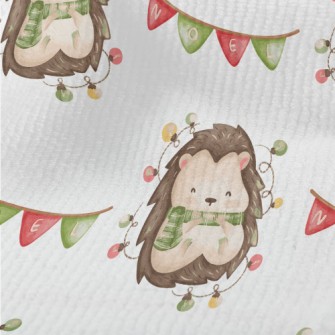 Hand Drawn Christmas Hedgehog Terry