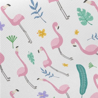 Hand Drawn Cartoon Flamingo Twill