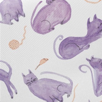 Self-colored Watercolor Cat Twill