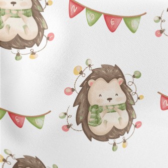 Hand Drawn Christmas Hedgehog Stretch Ponte