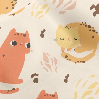 Orange Cartoon Cat Micro Fleece