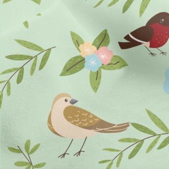 Cartoon Bird Encyclopedia Micro Fleece