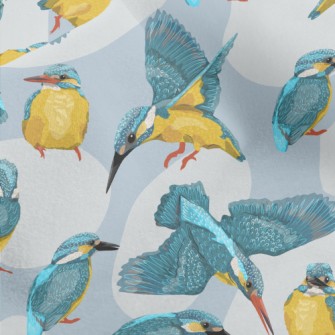 Cartoon Common Kingfisher Micro Fleece
