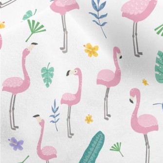 Hand Drawn Cartoon Flamingo Micro Fleece