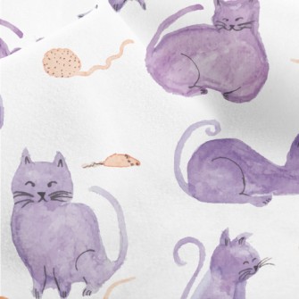 Self-colored Watercolor Cat Micro Fleece