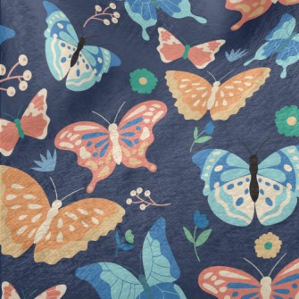 Colorful Cartoon Butterfly Minky