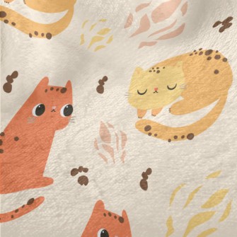 Orange Cartoon Cat Minky