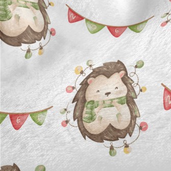 Hand Drawn Christmas Hedgehog Minky