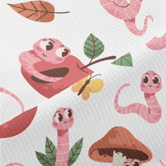 Smart Cartoon Earthworm Piqué