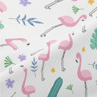 Hand Drawn Cartoon Flamingo Piqué