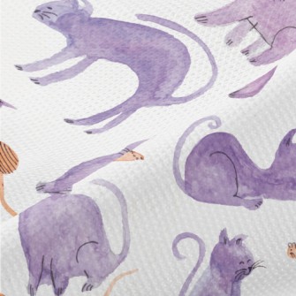 Self-colored Watercolor Cat Piqué