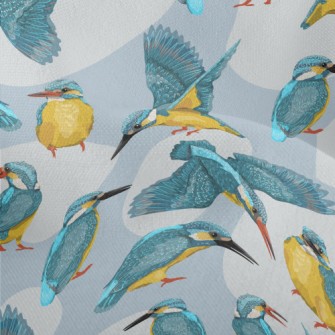Cartoon Common Kingfisher Lightweight Performance Linen