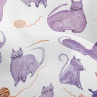 Self-colored Watercolor Cat Lightweight Performance Linen