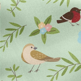 Cartoon Bird Encyclopedia Jersey Backed Fleece