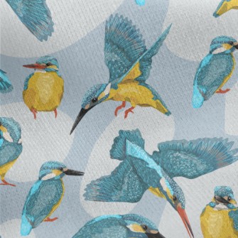 Cartoon Common Kingfisher Jersey Backed Fleece