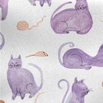 Self-colored Watercolor Cat Jersey Backed Fleece