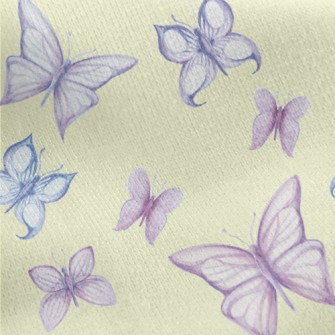 Two-color Hand-painted Butterf Jersey Backed Fleece