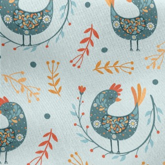 Ethnic Pattern Bird Jersey Backed Fleece