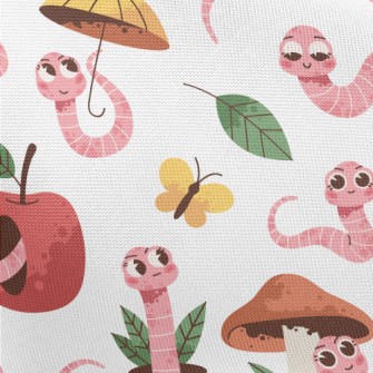 Smart Cartoon Earthworm Pongee