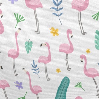 Hand Drawn Cartoon Flamingo Pongee