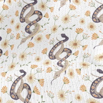 Beautiful Snake With Flowers Stretch Jersey