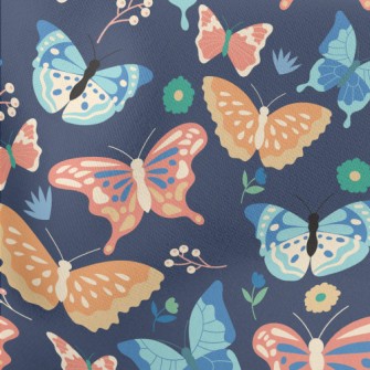 Colorful Cartoon Butterfly Lightweight Cotton Poplin
