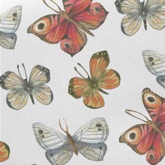 Beautiful Hand Drawn Butterfly Midweight Cotton Poplin