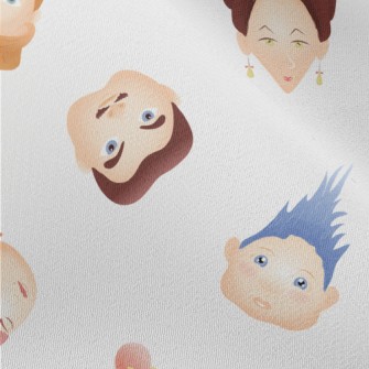 Cartoon Different Faces Chiffon