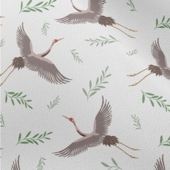 Cartoon Crane With Leaves Chiffon