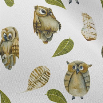 Cute Watercolor Owl Chiffon