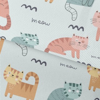 Colorful Cartoon Cat Waterproof Oxford