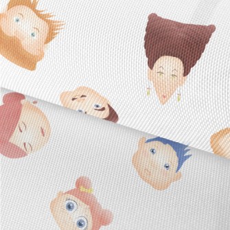 Cartoon Different Faces Waterproof Oxford