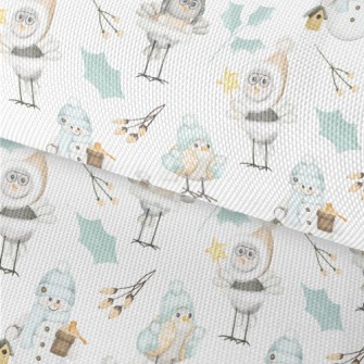 Winter Birds And Snowman Waterproof Oxford