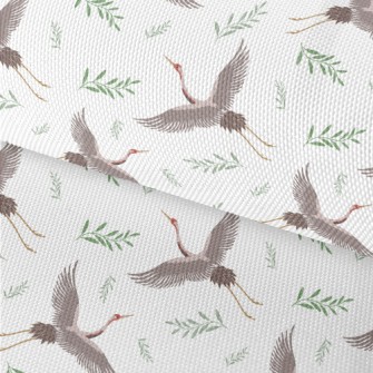 Cartoon Crane With Leaves Waterproof Oxford