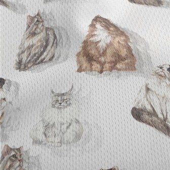 Beautiful Watercolor Pet Cat Athletic Mesh Flat Back