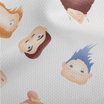 Cartoon Different Faces Athletic Mesh Flat Back