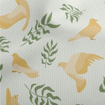 Dove With Olive Leaf Athletic Mesh Flat Back