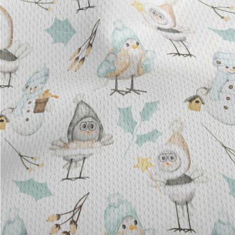 Winter Birds And Snowman Athletic Mesh Flat Back