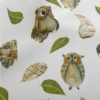 Cute Watercolor Owl Athletic Mesh Flat Back