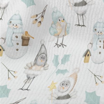 Winter Birds And Snowman Terry